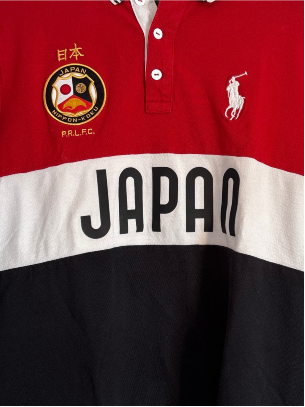 Polo Ralph Lauren Japan Polo Shirt Mens Size L Red White Black Preppy - Picture 4 of 10